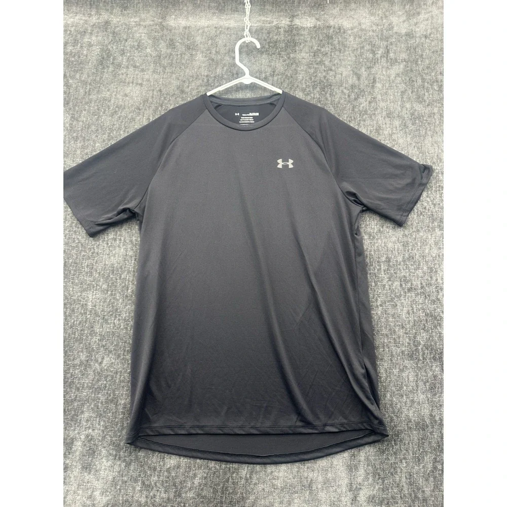 Under Armour Tech T Shirt‎ Mens XL Black Loose Fit Moisture Wicking Performance